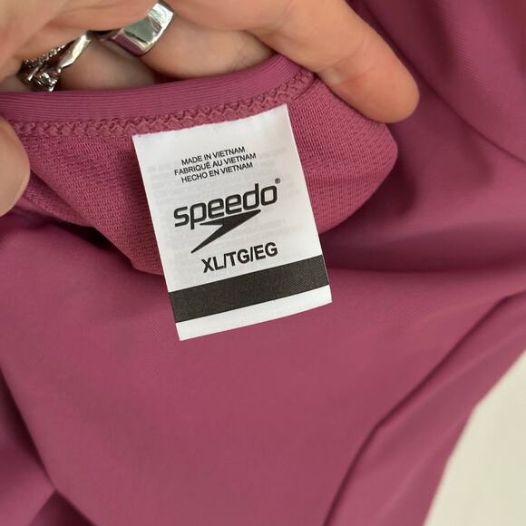 Speedo Solid High Neck One Piece Sz XL - Picture 6 of 7